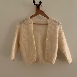 Vintage Cropped Angora Cardigan